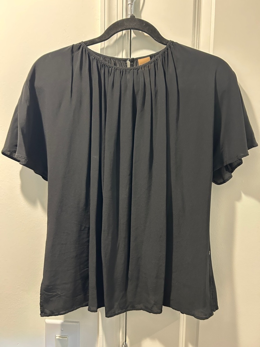 Boss Black Gathered-Neck Short Sleeve Blouse